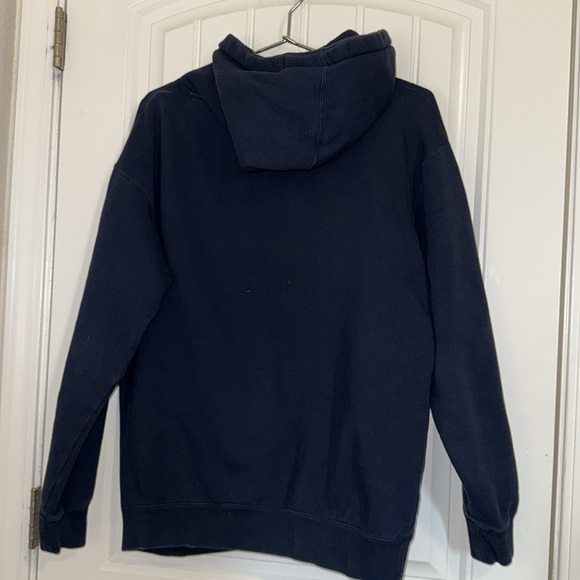 Obey Navy & Cream Hoodie With Red Logo Print Size medium - Picture 11 of 12